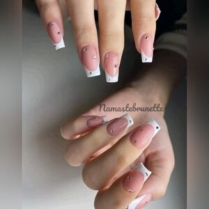 2/$16 Rhinestone French Manicure Press on Nails